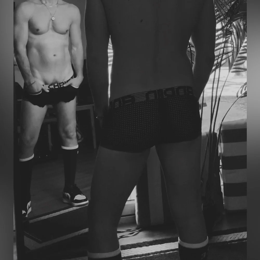Andrew Christian | Black/Red Mesh Boxer Briefs (Small)